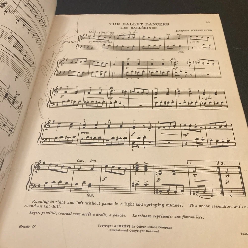 Piano Easy Pieces in Easy Keys Wilmans Vtg 1935 Ditson Learn to Play‎ Songbook
